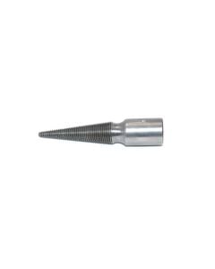 Steel tapered spindle with a tapered hole for the tapered LEFT shaft of a dental lathe.